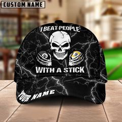 Maxcorners Billiards I Beat People With A Stick Personalized Name 3D Cap