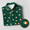 Maxcorners Blue White Orange Confetti Balloons Irish Flag St Patrick's Day Golf Shirt, Women's Golf Tops, Ladies Golf Shirts