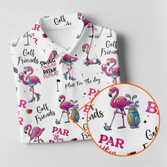 Maxcorners Par Then Bar Flamingo Womens Golf Polo Shirt, Golfing Apparel, Womens Golf Gifts