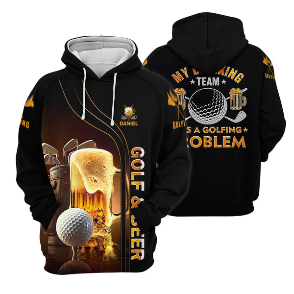 Maxcorners My Drinking Team Has Golfing Problem Custom Men's Golf Polo Shirt, Mens Golf Gift, Funny Golf Shirt