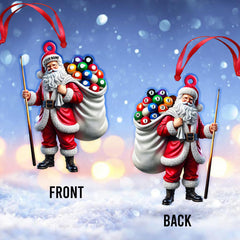 Maxcorners Custom Name Billiard Santa Ornament, Billiard Lover Christmas Gift 2D Flat LM2111