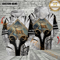 Maxcorners Deer Hunting Dark Skull All Over Print Shirt Best Gift For Hunter