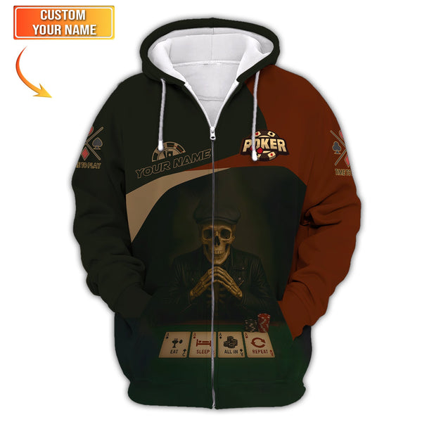 Poker Custom Shirts Grim Reaper Poker Polo Shirt Men Chip And Playing Card, Poker Gifts