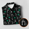 Maxcorners Stick Figure Golf Pose St Patrick's Day Shamrock Black Golf Shirt, Women's Golf Tops, Ladies Golf Polos