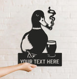 Maxcorners Personalized Funny Duck Metal Sign WITH LED/WITHOUT LED – Unique Hunting Lodge Wall Decor, Gift for Hunters LM0110