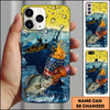 Maxcorners Fishing Phone Case Beer Splash Fishing Graphic Personalized Name 3D Phone Case (10 Fish Species)