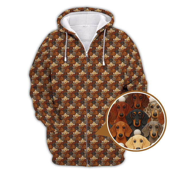 Maxcorners Crazy Golf Shirt For Men, Dachshund Golf Shirt For Golfer, Funny Pattern Golf Shirt