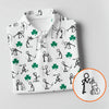 Maxcorners Stick Figure Golf Pose St Patrick's Day Shamrock White Golf Shirt, Women's Golf Tops, Ladies Golf Polos