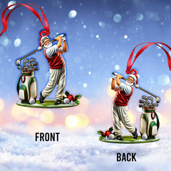 Maxcorners Custom Name Golf Santa Ornament, Golf Lover Christmas Gifts 2D Flat LM2211