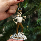 Maxcorners Funny Skeleton Male Golfer Acrylic Ornaments, Golf Christmas Gifts, Funny Golf Presents LM1611