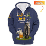 Maxcorners Golf and Beer That's Why I'M Here Golf Polos - White Golf Shirts For Men - Womens Golf Shirt