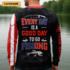 Maxcorners Born To Fish Forced To Work USA Fishing Shirt, Funny Fishing UPF Shirts, Personalized Fishing Shirts For Men