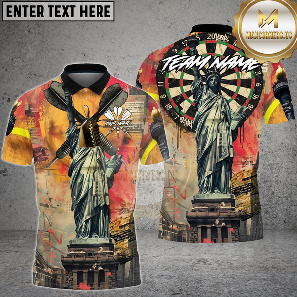Maxcorners Dart Shirt Liberty Urban Art Dartboard Multioptions Personalized Name, Team Name Unisex 3D Shirt (4 Colors)
