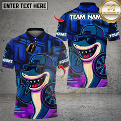 Maxcorners Darts Shark Graffiti Style Multicolor Customized Name, Team Name 3D Shirts