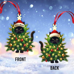 Maxcorners Custom Name Cat Christmas Tree Ornament, Cat Christmas Gift 2D Flat LM2111