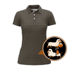 Maxcorners Funny Dachshund Golf Shirt For Men, Pattern Golf Shirt, Halloween Golf Shirt For Golfer