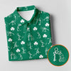 Maxcorners Stick Figure Golf Pose St Patrick's Day Shamrock Green Golf Shirt, Polo Shirts For Men, Golf Shirts For Men