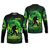 Maxcorners Bassquatch Green Neon Bigfoot Fishing Shirt, SPF Shirt For Men, Gift For Fisherman, Bass Fishing