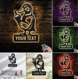Maxcorners Personalized Funny Duck Metal Sign WITH LED/WITHOUT LED – Humorous Hunting Lodge Wall Decor, Gift for Hunters LM0110
