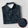 Maxcorners Gothic Sugar Skull Pattern Golf Polo Shirt, Golf Shirts For Women, Women’s Golf Polo LM1507