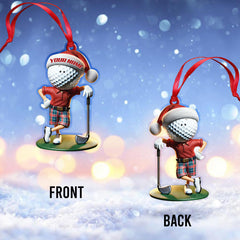 Maxcorners Custom Name Golf Santa Ornament, Golf Lover Christmas Gift 2D Flat LM2211