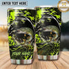 Maxcorners Fishing Tumbler Acid Green Graffiti Swirl Design Personalized Name Tumbler (13 Species)