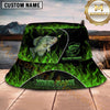 Maxcorners Fishing Neon Hook Flame Personalized Name 3D Bucket Hat (12 Fish Species)