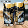 Maxcorners Fishing Tumbler Black Gold Trophy Stripe Design Personalized Name Tumbler (13 Species)