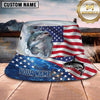 Maxcorners Fishing Patriotic American Flag Fishing with Bold Splash Personalized Name 3D Bucket Hat (13 Fish Species)
