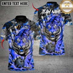 Maxcorners Bowling Blaze Tiger Multicolor Customized Name, Team Name 3D Shirts