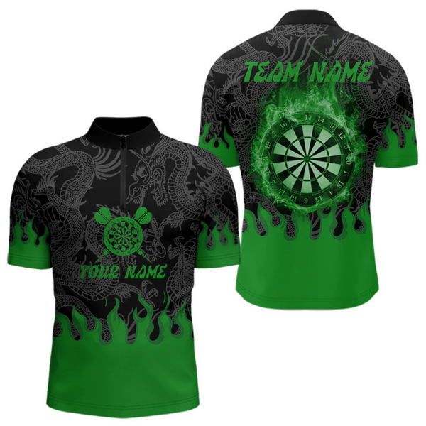 Maxcorners Flame Dartboard Dragon Custom Green Dart Shirt For Men, Dart Team Jerseys LM105