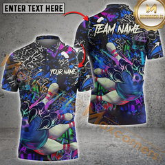 Maxcorners Graffiti Claw Strike Bowling Jersey Personalized Name 3D Unisex Shirt