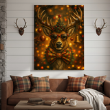 Maxcorners Deer Christmas Glow 3D Wrapped Canvas