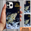 Maxcorners Black Gold Crack Texture Personalized Name Phone Case (13 Fish Species)