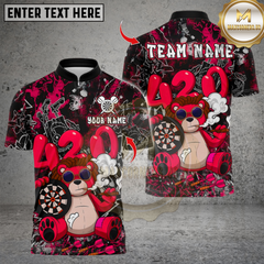 Maxcorners Darts 420 Smoker Teddy Bear Dartboard Multicolor Customized Name, Team Name 3D Shirts