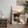 Maxcorners Moose Canvas Misty Lake Reflection Sunrise Canvas Wall Art