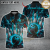 Maxcorners Bowling Thunder Flaming Multicolor Customized Name, Team Name 3D Shirts