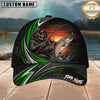 Maxcorners Fishing Skull Angler Green Wave Personalized 3D Cap