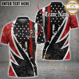 Maxcorners Darts Skull American Flag  Customized Name, Team Name 3D Unisex Shirt