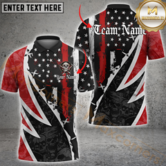 Maxcorners Darts Skull American Flag  Customized Name, Team Name 3D Unisex Shirt