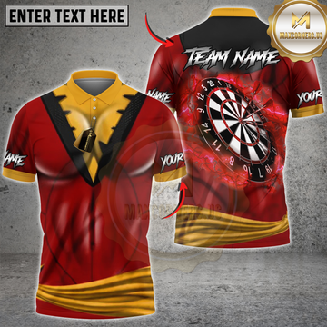 Maxcorners Darts Neon Lightning Bullseye Champion Personalized Name 3D Unisex Shirt