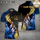 Maxcorners Bowling Strike Thunder Lightning Multicolor Customized Name, Team Name 3D Shirts