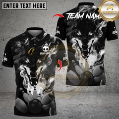 Maxcorners Smoke Wolf Bowling Chaos Multicolor Customized Name, Team Name 3D Shirts