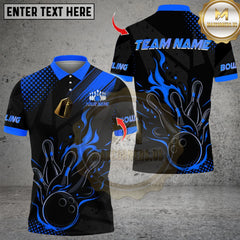 Maxcorners Flame Fire Bowling Multicolor Customized Name, Team Name 3D Shirts