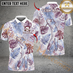 Maxcorners Tropical Swing Golf Polo Shirt, Customized Name & Team Name 3D Shirts (4 Colors)