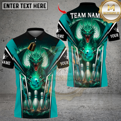 Maxcorners Bowling Dragon Multicolor Customized Name, Team Name 3D Shirts