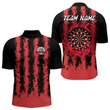 Maxcorners Red Flames Arround Dartboards Custom Dart Shirt For Men, Dart Team Jerseys LM105