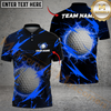 Maxcorners Golf Lightning Hexagon Pattern Personalized Name, Team Name 3D Shirt (6 Colors)