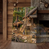 Maxcorners Moose Canvas Construction Site Funny Builder Canvas Wall Art