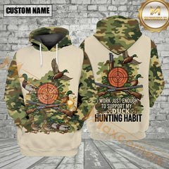 Maxcorners I Work Just Enough To Support My Duck Hunting Habit All Over Print Shirt Best Gift For Hunter